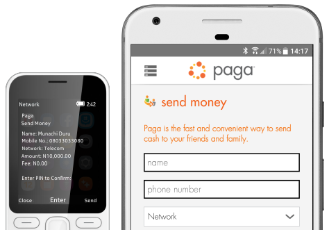 Paga Send And Receive Money - no data dial 242 to pay via ussd